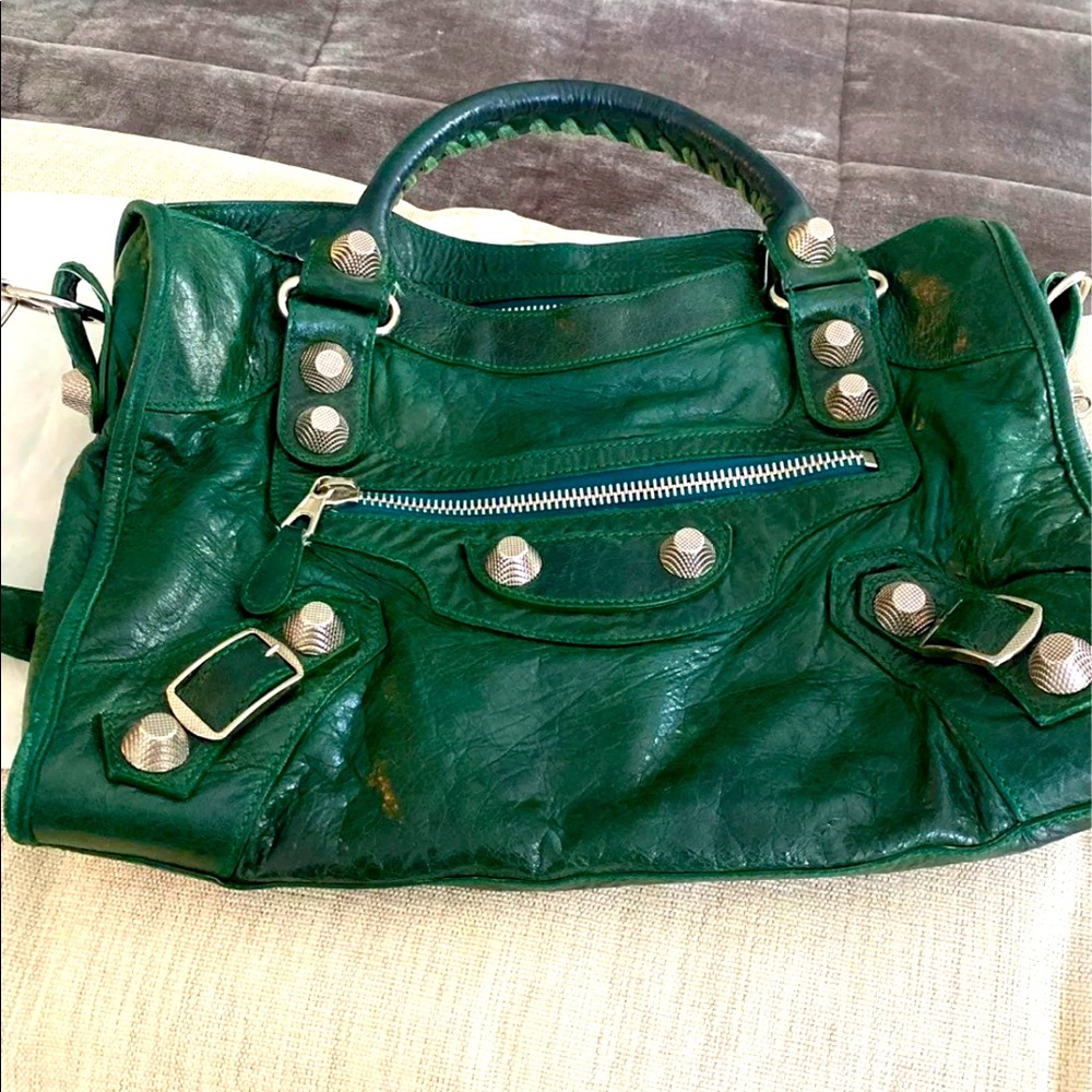 Balenciaga Green Satchel Bag